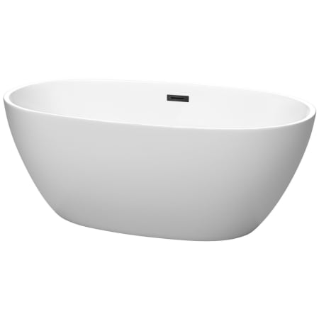 A large image of the Wyndham Collection WCBTE306159 Matte White / Matte Black Trim