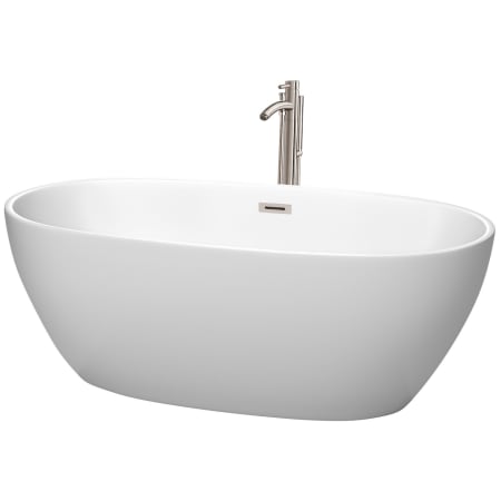A large image of the Wyndham Collection WCBTE306163ATP11 Matte White / Brushed Nickel Trim
