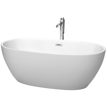 A large image of the Wyndham Collection WCBTE306163ATP11 Matte White / Polished Chrome Trim