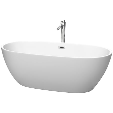 A large image of the Wyndham Collection WCBTE306167ATP11 Matte White / Polished Chrome Trim