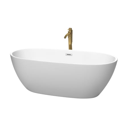 A large image of the Wyndham Collection WCBTE306167ATP11 Matte White / Polished Chrome Trim / Brushed Gold Faucet