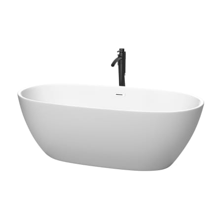 A large image of the Wyndham Collection WCBTE306167ATP11 Matte White / Shiny White Trim / Matte Black Faucet