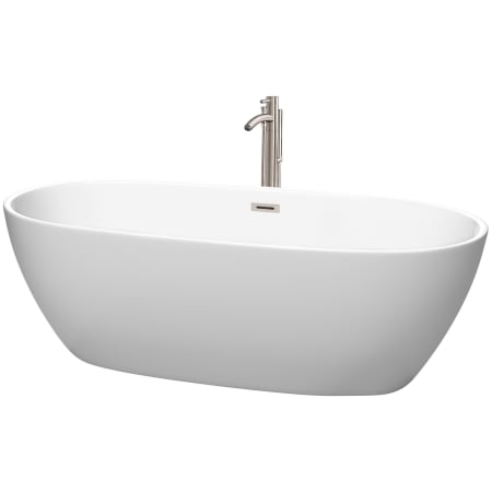 A large image of the Wyndham Collection WCBTE306171ATP11 Matte White / Brushed Nickel Trim