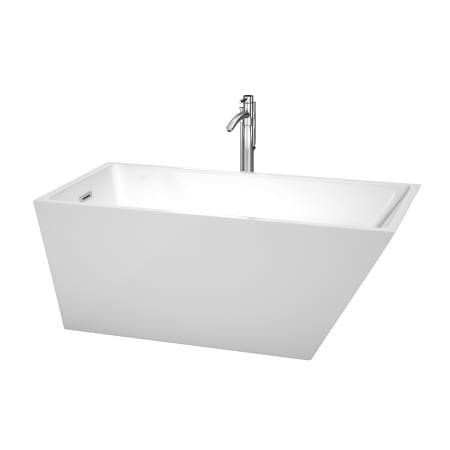 A large image of the Wyndham Collection WCBTK150159ATP11 White / Polished Chrome Trim