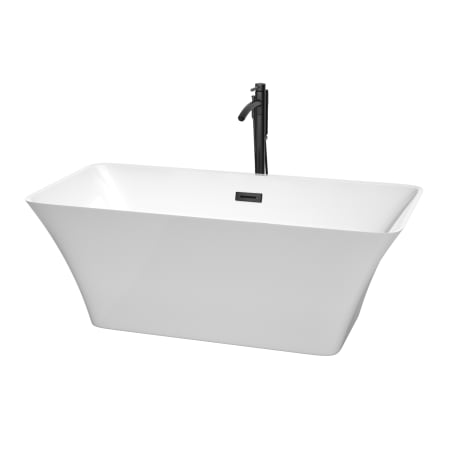 A large image of the Wyndham Collection WCBTK150459ATP11 White / Matte Black Trim