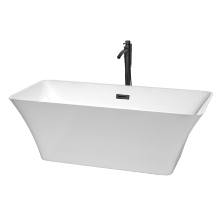 A large image of the Wyndham Collection WCBTK150467ATP11 White / Matte Black Trim