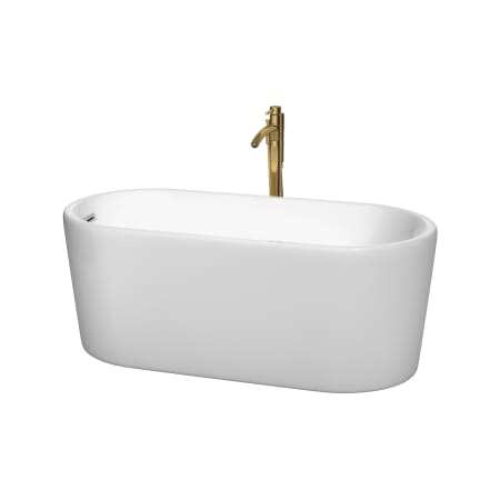 A large image of the Wyndham Collection WCBTK151159ATP11 White / Polished Chrome Trim / Brushed Gold Faucet