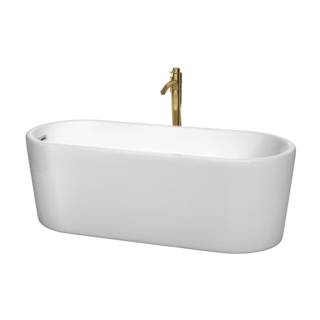 A large image of the Wyndham Collection WCBTK151167ATP11 White / Polished Chrome Trim / Brushed Gold Faucet