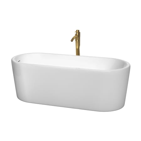 A large image of the Wyndham Collection WCBTK151167ATP11 White / Shiny White Trim / Brushed Gold Faucet