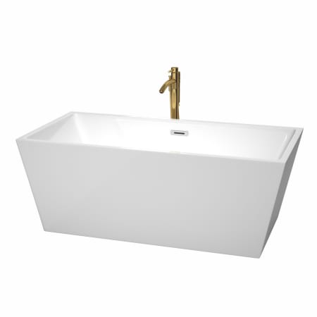 A large image of the Wyndham Collection WCBTK151463ATP11 White / Polished Chrome Trim / Brushed Gold Faucet