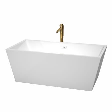 A large image of the Wyndham Collection WCBTK151463ATP11 White / Shiny White Trim / Brushed Gold Faucet