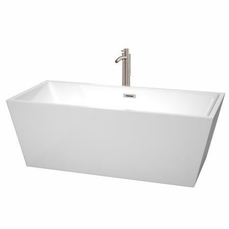 A large image of the Wyndham Collection WCBTK151467ATP11 White / Brushed Nickel Trim