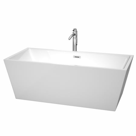 A large image of the Wyndham Collection WCBTK151467ATP11 White / Polished Chrome Trim