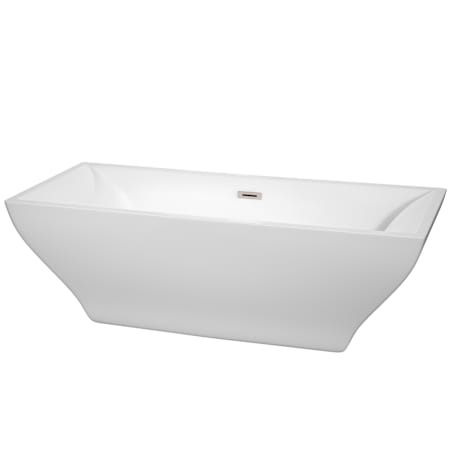 A large image of the Wyndham Collection WCBTK151871 White / Brushed Nickel Trim