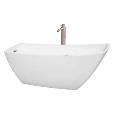 A large image of the Wyndham Collection WCBTK153367ATP11 White / Brushed Nickel Trim