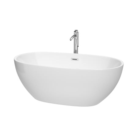 A large image of the Wyndham Collection WCBTK156163ATP11 White / Polished Chrome Trim