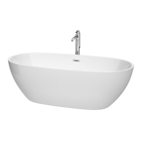 A large image of the Wyndham Collection WCBTK156171ATP11 White / Polished Chrome Trim