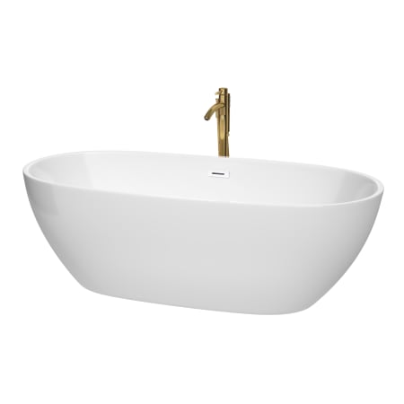 A large image of the Wyndham Collection WCBTK156171ATP11 White / Shiny White Trim / Brushed Gold Faucet
