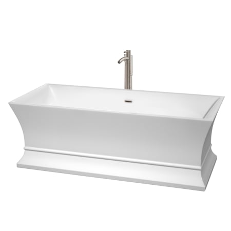 A large image of the Wyndham Collection WCBTO85167ATP11 White / Brushed Nickel Trim