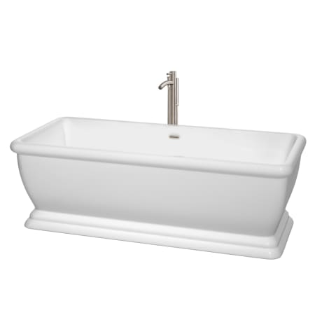 A large image of the Wyndham Collection WCBTO85368ATP11 White / Brushed Nickel Trim
