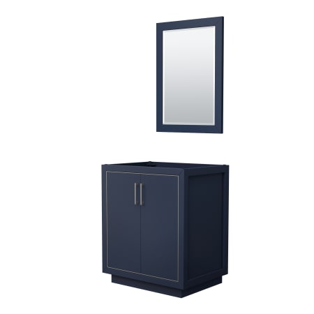 A large image of the Wyndham Collection WCF1111-30S-CX-M24 Dark Blue / Brushed Nickel Hardware