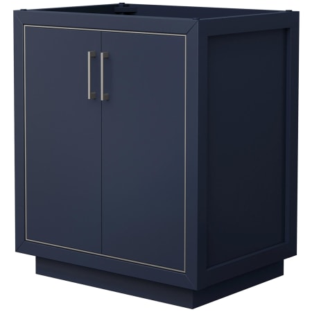 A large image of the Wyndham Collection WCF1111-30S-CX-MXX Dark Blue / Brushed Nickel Hardware