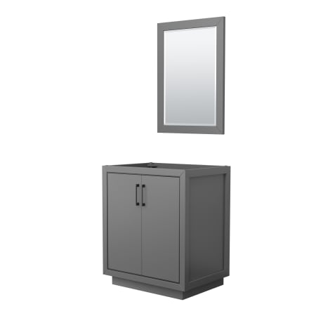 A large image of the Wyndham Collection WCF1111-30S-CX-M24 Dark Gray / Matte Black Hardware
