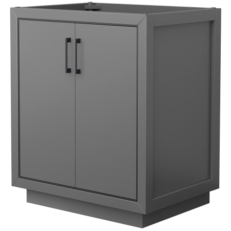 A large image of the Wyndham Collection WCF1111-30S-CX-MXX Dark Gray / Matte Black Hardware