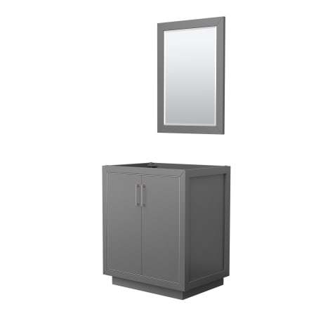 A large image of the Wyndham Collection WCF1111-30S-CX-M24 Dark Gray / Brushed Nickel Hardware