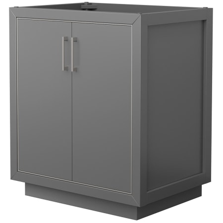 A large image of the Wyndham Collection WCF1111-30S-CX-MXX Dark Gray / Brushed Nickel Hardware