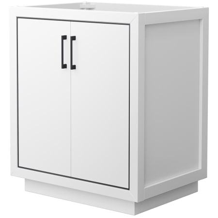 A large image of the Wyndham Collection WCF1111-30S-CX-MXX White / Matte Black Hardware