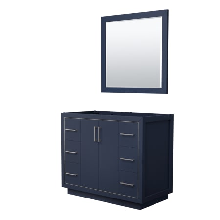 A large image of the Wyndham Collection WCF1111-42S-CX-M34 Dark Blue / Brushed Nickel Hardware