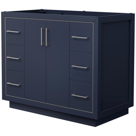 A large image of the Wyndham Collection WCF1111-42S-CX-MXX Dark Blue / Brushed Nickel Hardware