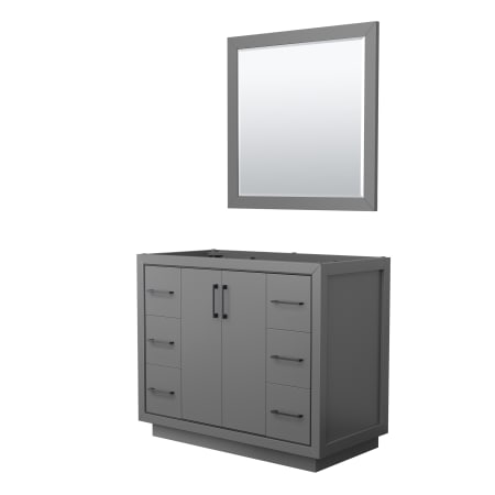 A large image of the Wyndham Collection WCF1111-42S-CX-M34 Dark Gray / Matte Black Hardware