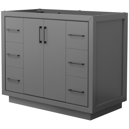 A large image of the Wyndham Collection WCF1111-42S-CX-MXX Dark Gray / Matte Black Hardware