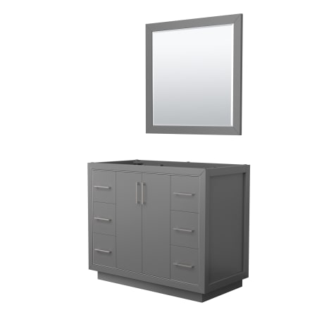 A large image of the Wyndham Collection WCF1111-42S-CX-M34 Dark Gray / Brushed Nickel Hardware