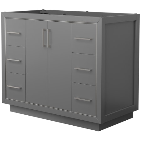 A large image of the Wyndham Collection WCF1111-42S-CX-MXX Dark Gray / Brushed Nickel Hardware