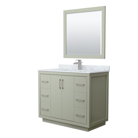 A large image of the Wyndham Collection WCF1111-42S-NAT-M34 Light Green / Brushed Nickel Hardware