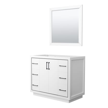 A large image of the Wyndham Collection WCF1111-42S-CX-M34 White / Matte Black Hardware