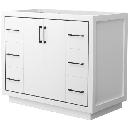 A large image of the Wyndham Collection WCF1111-42S-CX-MXX White / Matte Black Hardware