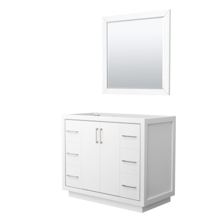 A large image of the Wyndham Collection WCF1111-42S-CX-M34 White / Brushed Nickel Hardware