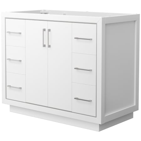 A large image of the Wyndham Collection WCF1111-42S-CX-MXX White / Brushed Nickel Hardware