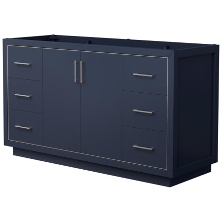 A large image of the Wyndham Collection WCF1111-60S-CX-MXX Dark Blue / Brushed Nickel Hardware