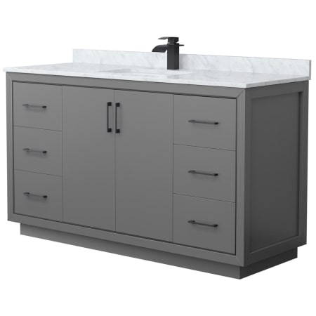 A large image of the Wyndham Collection WCF1111-60S-NAT-MXX Dark Gray / Matte Black Hardware