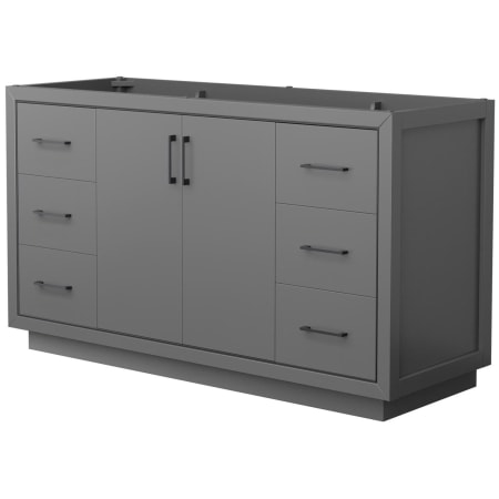 A large image of the Wyndham Collection WCF1111-60S-CX-MXX Dark Gray / Matte Black Hardware