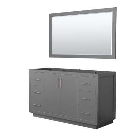 A large image of the Wyndham Collection WCF1111-60S-CX-M58 Dark Gray / Brushed Nickel Hardware