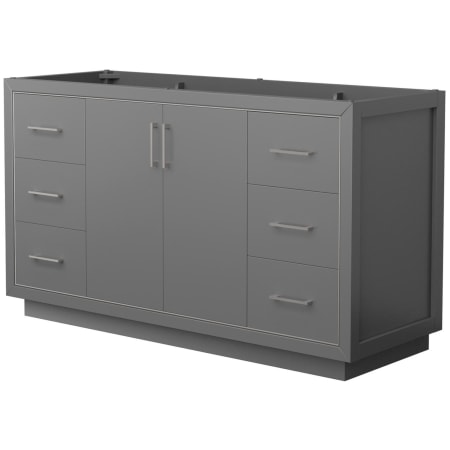 A large image of the Wyndham Collection WCF1111-60S-CX-MXX Dark Gray / Brushed Nickel Hardware