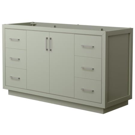 A large image of the Wyndham Collection WCF1111-60S-CX-MXX Light Green / Brushed Nickel Hardware