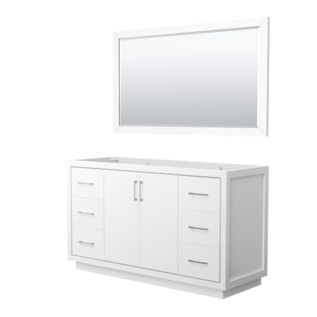 A large image of the Wyndham Collection WCF1111-60S-CX-M58 White / Brushed Nickel Hardware