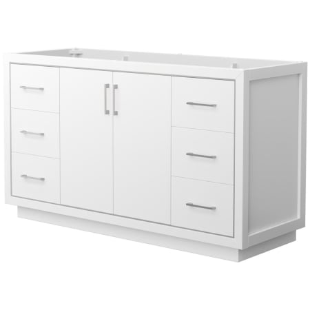 A large image of the Wyndham Collection WCF1111-60S-CX-MXX White / Brushed Nickel Hardware